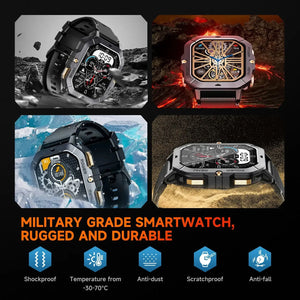OUKITEL BT101 410mAh Battery Capacity 5ATM Waterproof Rugged Military Smart Watch OUKITEL