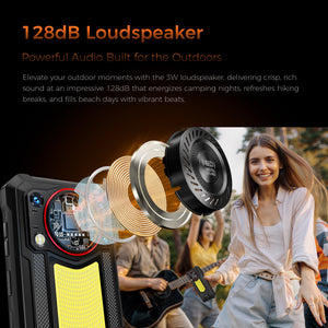 Oukitel WP53 Pro 4G rugged phone with powerful 3W loudspeaker for clear, high-volume sound, ideal for music, videos, and calls