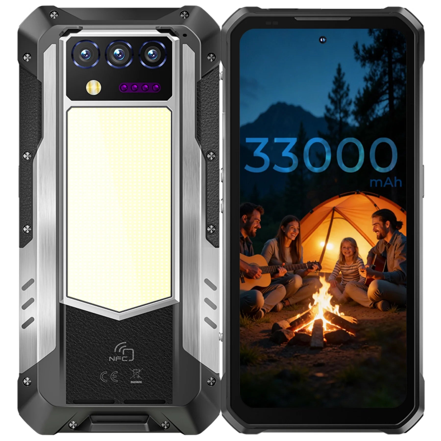 Oukitel WP100Titan 5G Rugged Phone 6.8-inch 120Hz 33000mAh Camping Light Big Mobile Projection Function (16GB+512GB NFC)