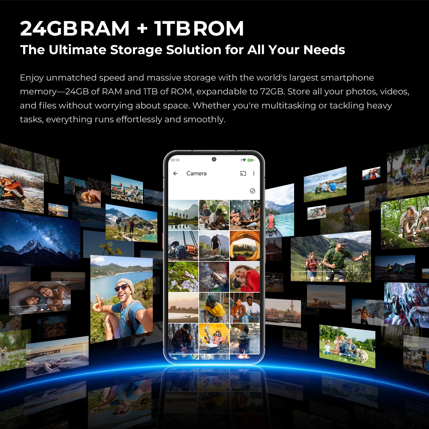 Oukitel WP200 Pro rugged smartphone with 24GB RAM and 1TB big storage, perfect for multitasking and storing large files