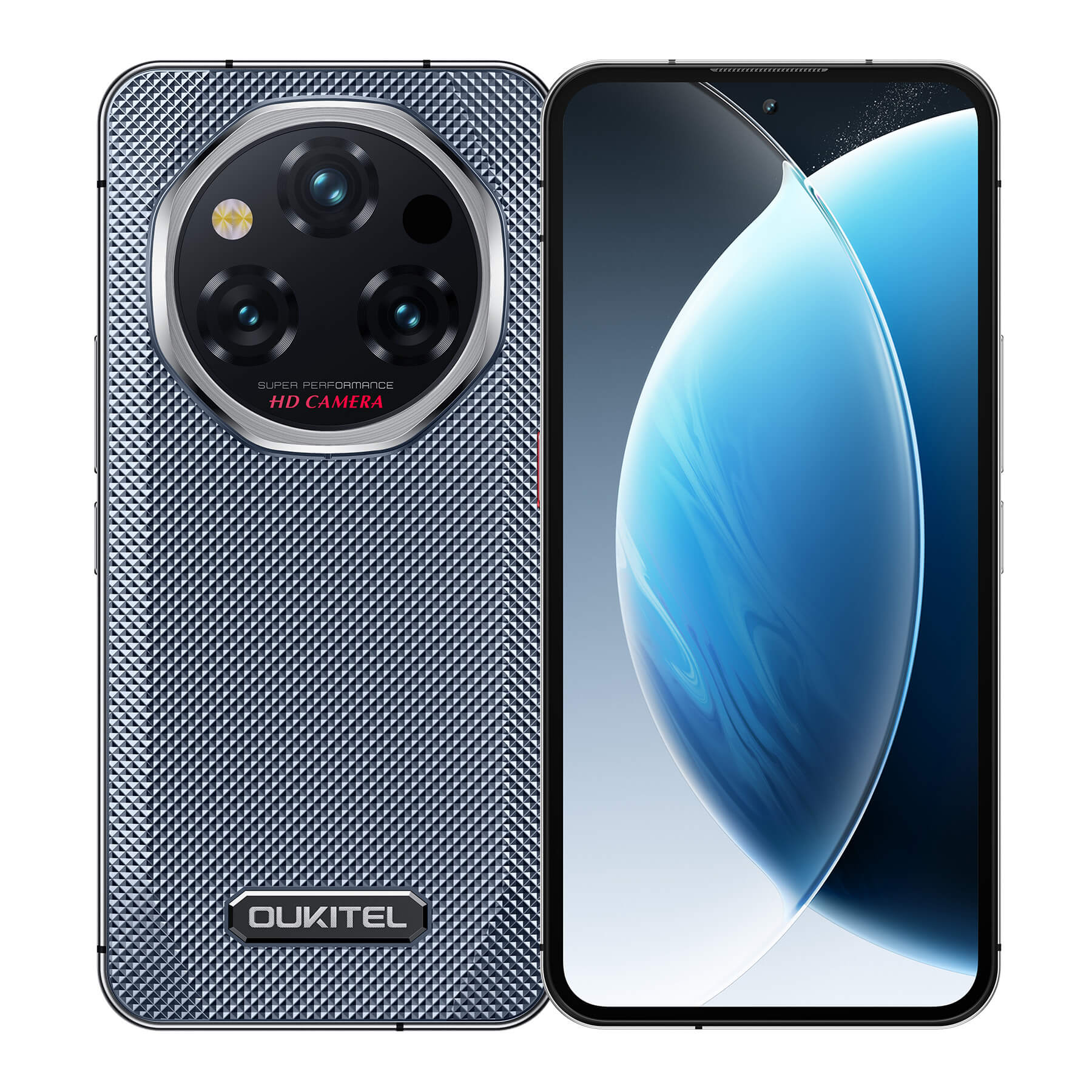 Oukitel WP210 5G rugged Android 15 phone with 6.7-inch FHD+ display, 8800mAh battery, 108MP camera, 12GB RAM, 512GB storage, NFC in gray color