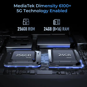 Oukitel WP33 Pro 5G rugged phone with 24GB RAM and 256GB storage with NFC support for smooth multitasking and large file storage