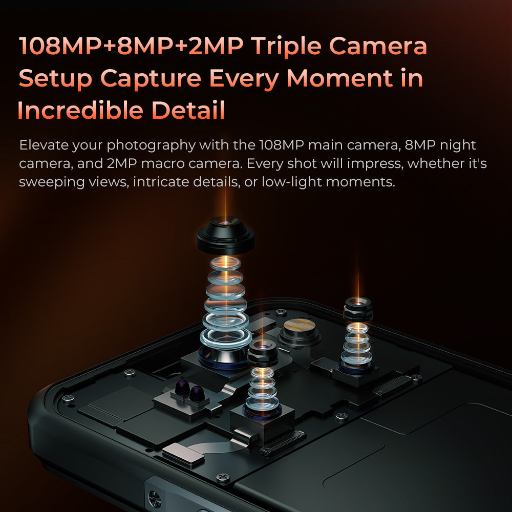 Oukitel WP55 Pro 5G rugged phone with 108MP triple camera for high-resolution photos and videos